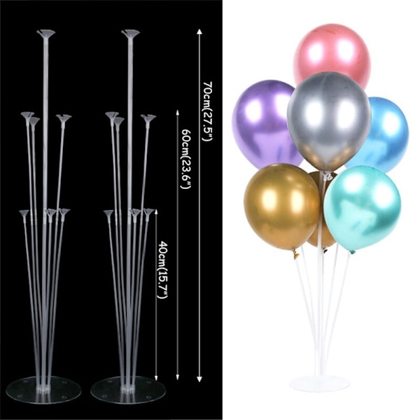 7/11/19 Rør Ballonholder Balloner Stativ Søjle Konfetti Ballon Børnefødselsdag Baby Shower Bryllupsdekoration Forsyninger 2set 7tube stand B