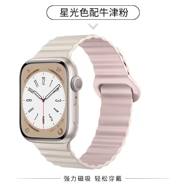 Kellon ranneke Apple Watch iWatchille Soveltuu: S6/5/4/SE 40mm Tähtivalo-väri Oxford-pinkillä