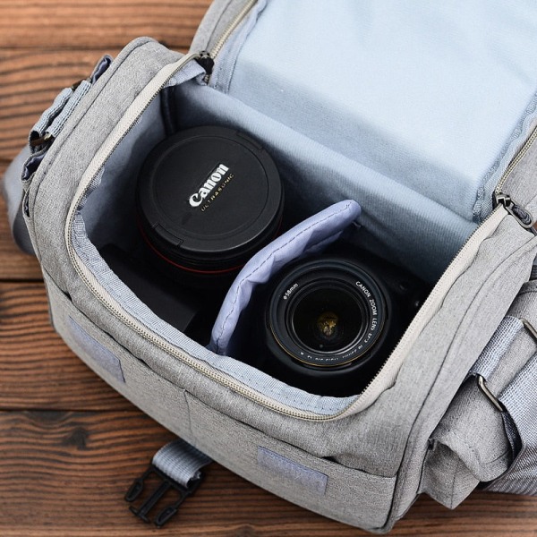 T&amp;YFOTOP DSLR Kameratasker Professionelle Kamera Sling Skuldertasker til Nikon Canon Sony Objektiv Håndtasker til Udendørs Fotografering Tra Small Brown