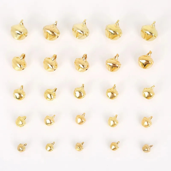 50-300 st Guld Bjällror Järnhängen Hängande Julgransprydnader Juldekorationer Fest DIY Hantverkstillbehör 10mm 100Pcs