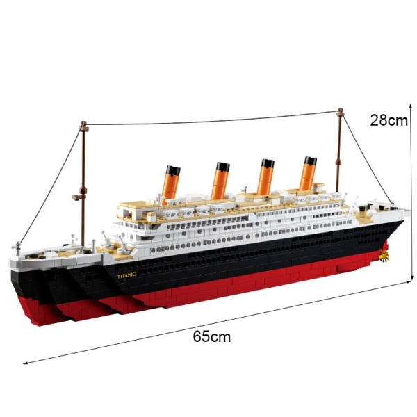 Modell Byggeklosser Cruise Titanic og USS Constitution Pedagogiske Klosser Leke B0836