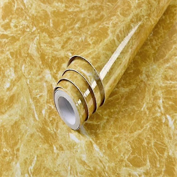 Selvklebende, vanntett og avtagbar vinyltapet Marmor Gul 40cm x 2m Marble Yellow 40cm x 2m