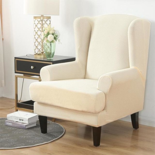 Vattentätt Sluttande Armstöd Ryggstöd Stolskydd Elastisk Fåtölj Öronlappsfåtölj Vinge Soffa Ryggstöd Stolskydd Stretch Skydd Solid color7
