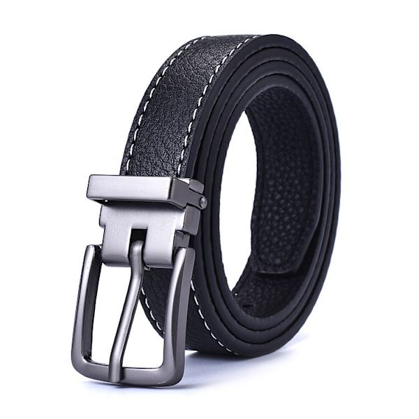 Yksinkertainen musta ohut vyö, korealainen retro-neulasolkikiinnitys, farkkujen vyö, opiskelija Black 80CM