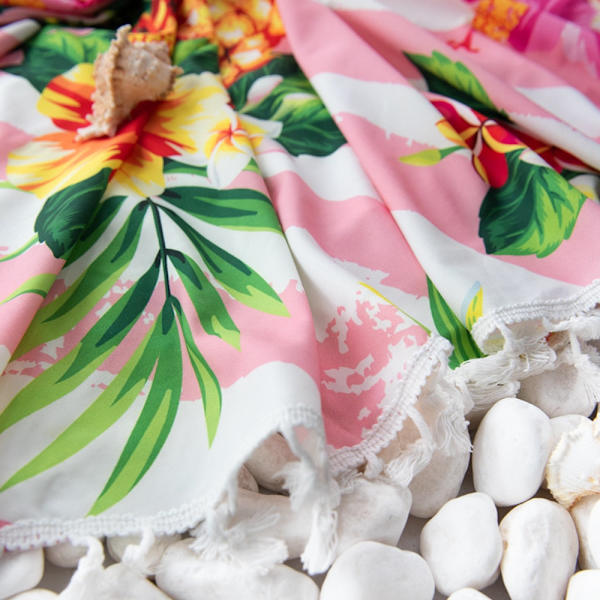 145 cm Rundt Formet Badehåndkle Med Dusker Blomster- og Ananasprint Svømming Strandteppe 2021 Surf Strand Badehåndklær Default Title