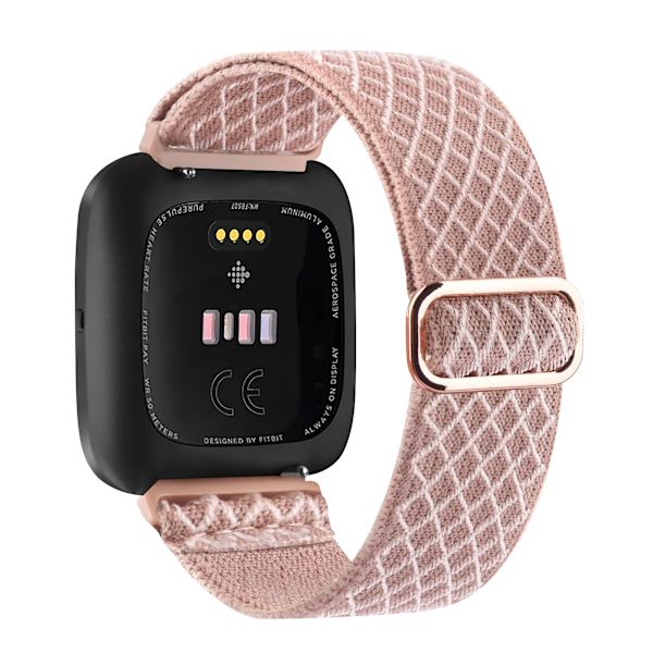 Elastiskt vävt looparmband för Fitbit Versa 3 2 Versa Lite Band Justerbart nylon sportarmbandsurarmband för Fitbit Sense Band pink For Fitbit Versa 3