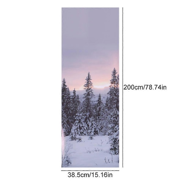 2 KPL Oven Tarrat PVC Irrotettavat Kauniit Romanttiset DIY Tapetit Huoneeseen (Lumimaisema)