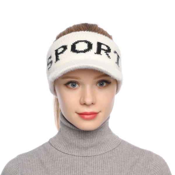 Ny Topløs Hat Efterår og Vinter Damer Koreansk Mode Strikket Hat Tide Alfabet Skyggekasket Udendørs Hold Varmen Sweet potato Adult (55-58cm)