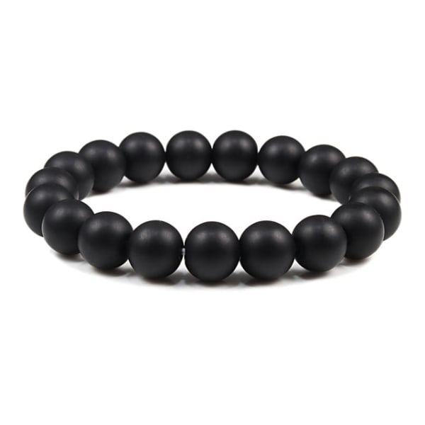 Buddha Sort Hvid Natursten Lava Perler Armbånd Mænd Kvinder Rosenkrans Armbånd Meditation Armringe Yoga Smykker Gave 8mm White