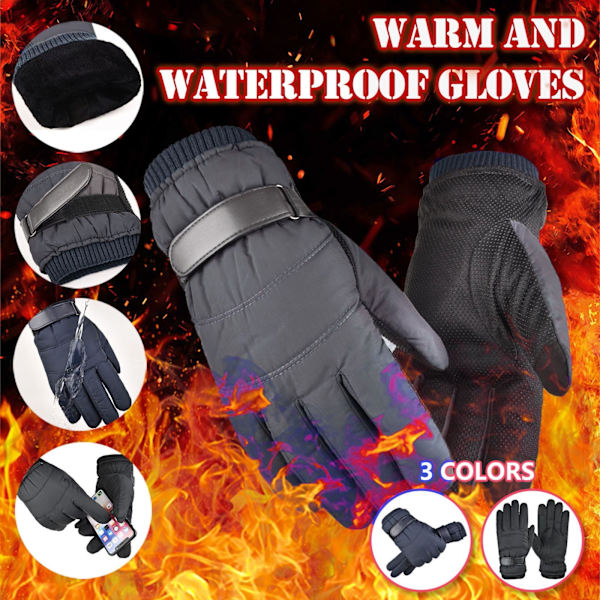 Justerbara Bomulls Handskar för Män och Kvinnor Vinter Utomhus Vindtäta Handskar för Alla Skidåkning Ridning Håller Värmen Klättring Utomhus Unisex Vantar 2 Free Size