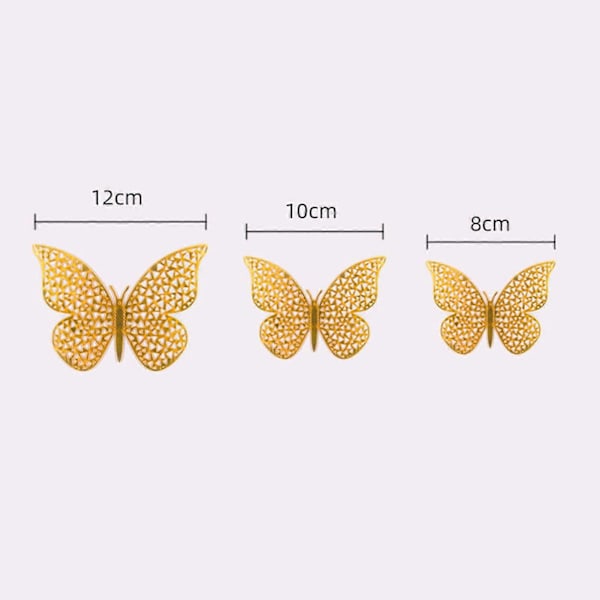 1 Set Väggdekor med Lim Ihålig Design Papperskonst 3D Fjäril Kylskåpsdekal Heminredning Hushållsartiklar QingHai H H