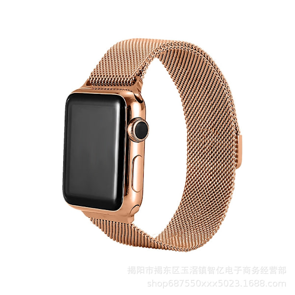 Kellon ranneke Apple Watch iWatch -kelloon, soveltuva liitäntä 42-44-45-49mm PG Milan magneettinen imu ruusukulta