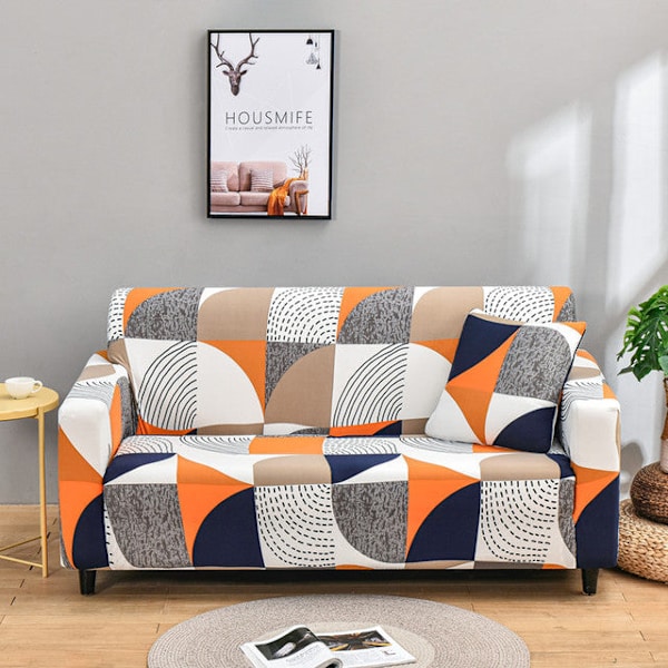 Geometriske Elastiske Sofabetræk til Stue Moderne Sektionshjørnesofabetræk Slipcovers Sofabetræk Stolbeskytter Color 1 1pc 1-Seat 90-140cm