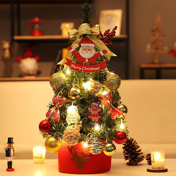 Mini Julgransprydnader Skrivbordsjulgransdekoration 60 cm Julgran Rosa Simulering 60cm high-end Golden package