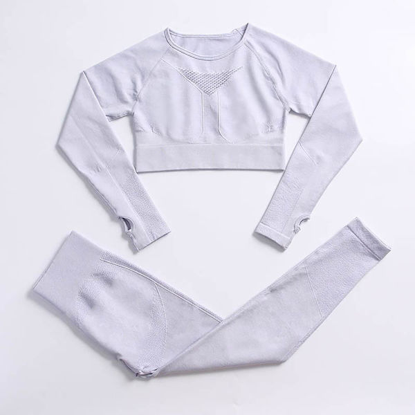 Joogasetti Kuntosalivaatteet Verryttelypuku Korkeavyötäröiset Housut Urheiluliivit Naisille Top Pants-Gray L