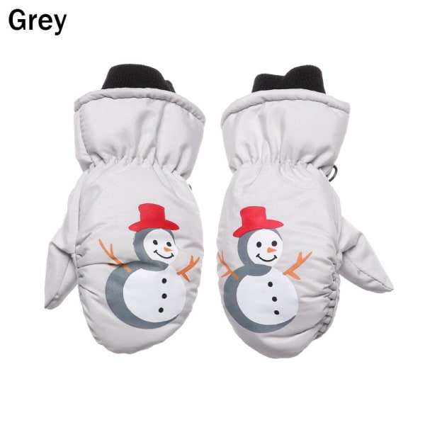 1 par Nya Mode Barn Vinter Snö Varma Handskar Pojkar Flickor Skidhandskar Vindtäta Vattentäta Tjocka Vantar Håller Fingrarna Varma C-grey 0-5 years One Size
