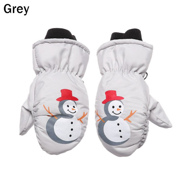 1 Par Nye Mote Barn Vinter Snø Varme Hansker Gutter Jenter Ski Vindtett Vanntett Tykke Votter Holder Fingrene Varme C-grey 0-5 years One Size