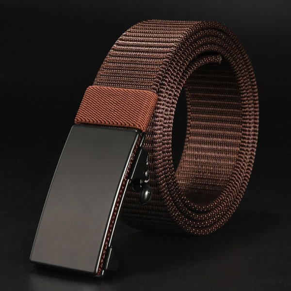 Bältesspänne Nylon Canvas Bälte Utomhus Fritid Andningsbart Bälte 19-19 black buttons nylon Brown 105cm