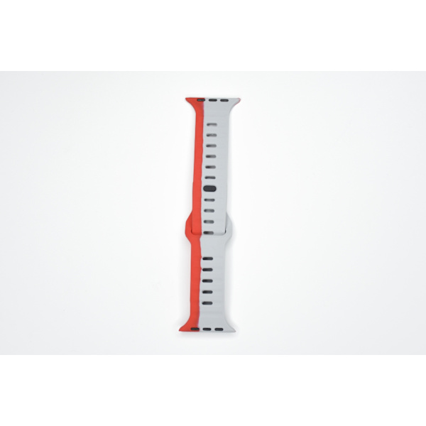 Kellon ranneke Apple Watch iWatch 42-49mm musta laatikko vaaleanharmaa + punainen