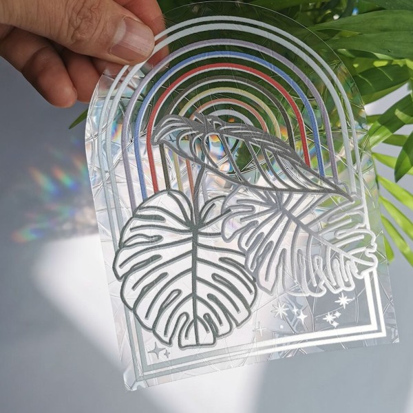 3D Rainbow Sun Catcher Väggdekaler Light Catcher PVC Fönsterfilm Självhäftande dekal Motorcykeldekal PVC-film Heminredning RPS075 Overseas