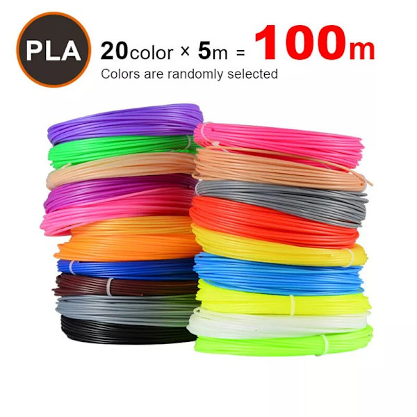 3D-utskriftspenna DIY Ritpenna med LCD-display 3D-penna med 20 färger 100 meter PLA-filament Julklapp Födelsedagspresent till barn Bule--9M PLA