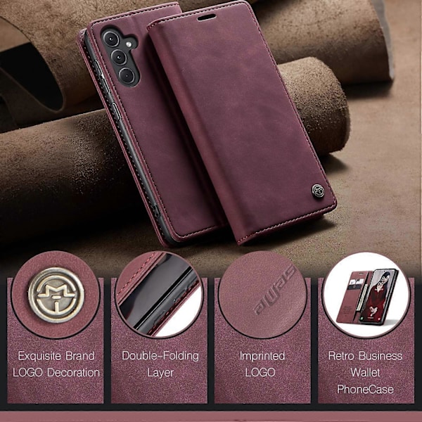 För Samsung Galaxy A56 5G Fodral CASEME 013 Serie Korthållare Ställ Läder Telefonskal Style A