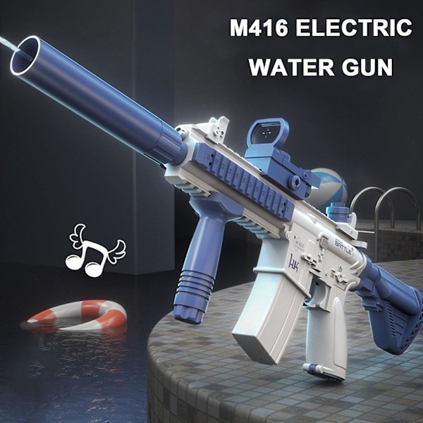 Högtrycks M416 Elektriska Vattenpistoler - Automatisk Pool- och Leksak för Stranden Rosa Pink
