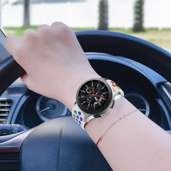 20mm 22mm armband för Samsung Galaxy watch 3 45mm 41mm Active 2 44mm Gear S3 Silikonarmband Huawei watch GT 2 2e pro armband Purple Colorful 20mm watch band