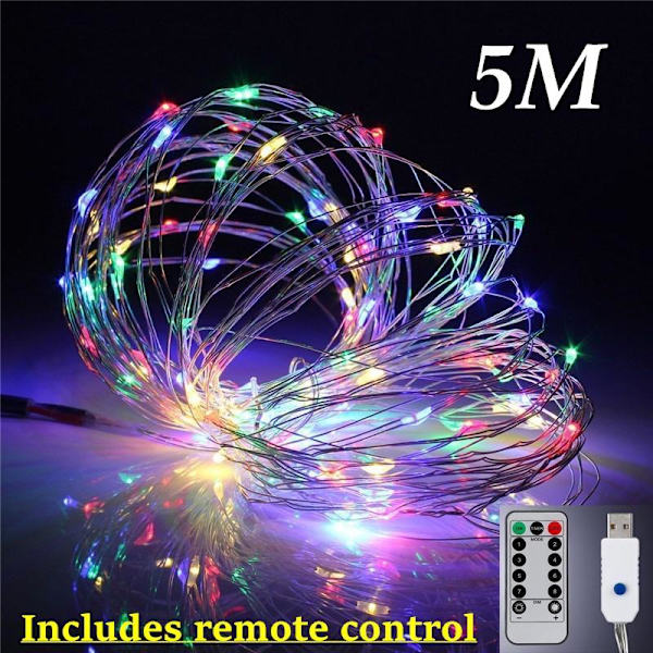 3 STK Stjerneklart Romantisk LED Gardinlys til Juletræ/gave/Hjem/Guirlande/Dekoration Multicolor 1M-3PCS