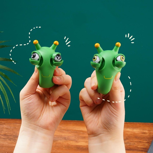 2 stk. Sjovt Øjeæble Popping Klemme Legetøj Græsorm Klem Squishy Fidget Legetøj Antistress Øje Hoppende Til Børn Voksen Stress Relief 2pcs Black eyeball As photo