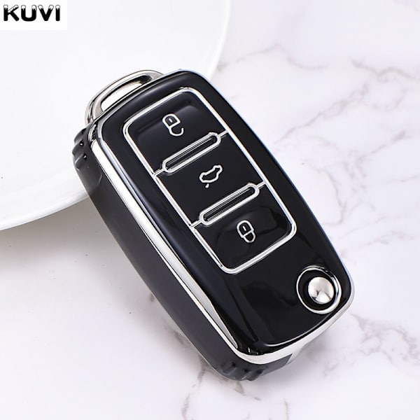 TPU Auton Avaimen Kotelo Suojus Avaimenperä Polo Tiguan Passat B5 B6 B7 Golf MK Jetta Skoda Kodiaq Superb Octavia Seat Jne C style White