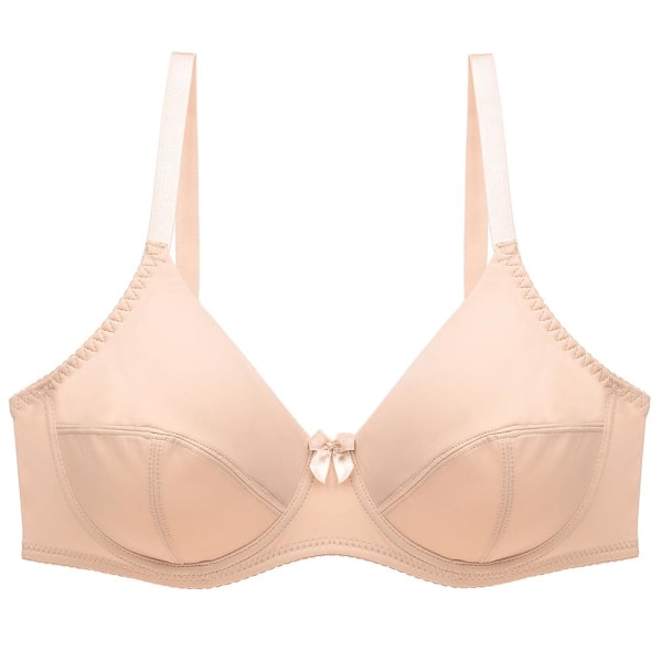 Stor storlek dam BH Sexig blommig spets BH Ofodrad Bygel Bralette Underkläder Plus Size BH Beige 120F