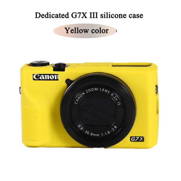 Snygg kameraväska för Canon G7XII G7X II G7X mark 3 G7X III G5X II Silikonfodral Gummi Kameraskydd Skyddande Skal G7X III yellow color