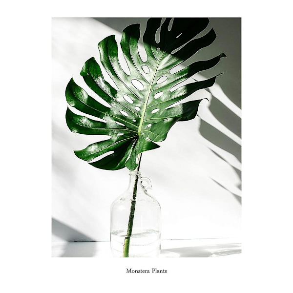 Wekity Ord Kunst og Plante Blad Sammensætning af Kunst Lærredsprint Plakat, Simpel Mode Kunst Tegning Indretning til Hjem Stue Soveværelse Kontor (Sæt med 3 U