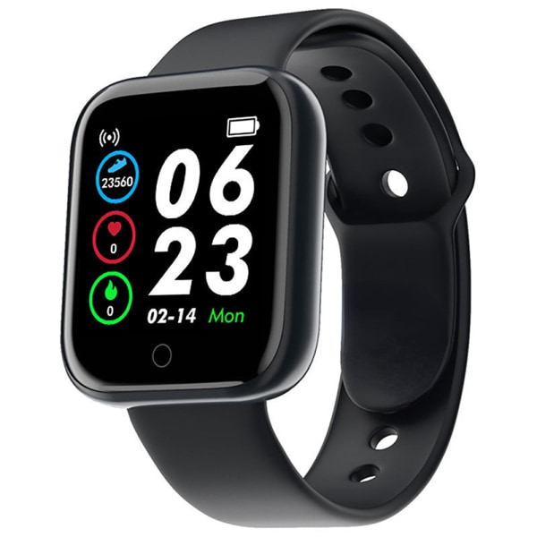 Puls Blodtryck Sömnövervakning Stegräknare Sport Silikon 1,3-tums Bluetooth watch Black