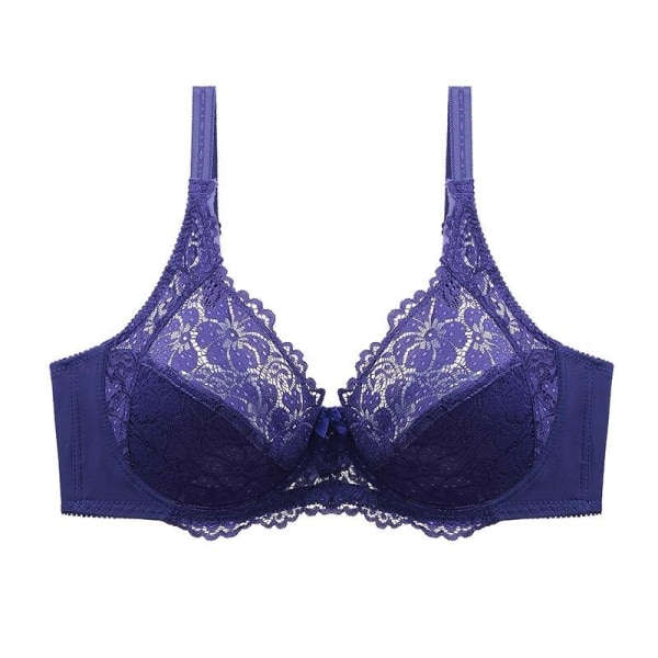 Plus Size Damunderkläder BH Transparent Sexig Spets 36 38 40 42 44 46 E F Cup Dam BH Blue 100E