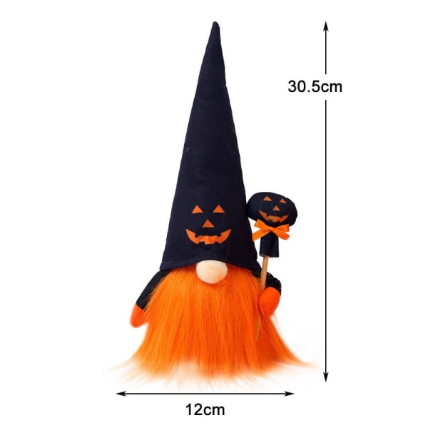 Hatt Grimas Gammal man Glödande Rudolph Plyschdocka Dvärgdocka Halloween Gåva Barn Pojke Flicka Juldocka Heminredning Sovrum Orange2pcs