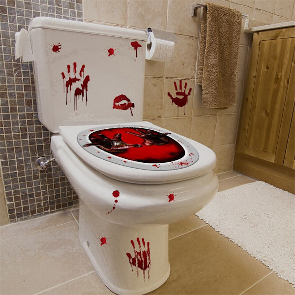 Verinen käsi -tapetti kylpyhuoneen WC-tarroihin Halloween-kauhuyö-seinämaalaus liimattava juhlakoriste seinä DIY-tarra HTT012
