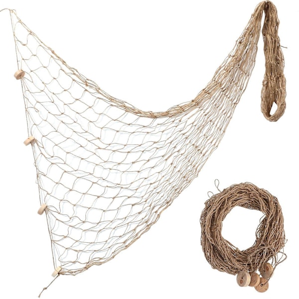 WINOMO 100*200cm Välimeren Tyylinen Koristeellinen Kalaverkko Merellinen Kalastusverkko Seinäkoriste Valokuvaustausta