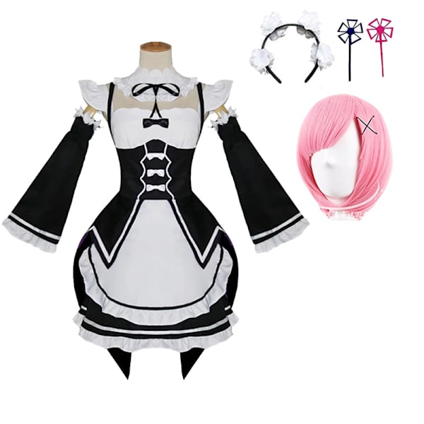 Anime Re: Life In A Different World From Zero Ram/Rem Cosplay Kostumer Maid Outfit Halloween Kostume Maid Servant Kjole style7 One Size