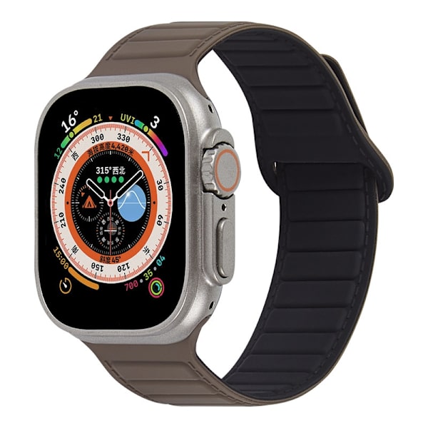 Kellon ranneke Apple Watch iWatch 42/44/45/49mm Kaakaonmusta