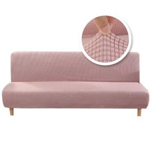 15 Färger Polar fleece Tyg Armlös Bäddsoffa Överdrag Utan Armstöd Stretch Överdrag Vikbar Möbeldekoration Bänköverdrag Pink S Size