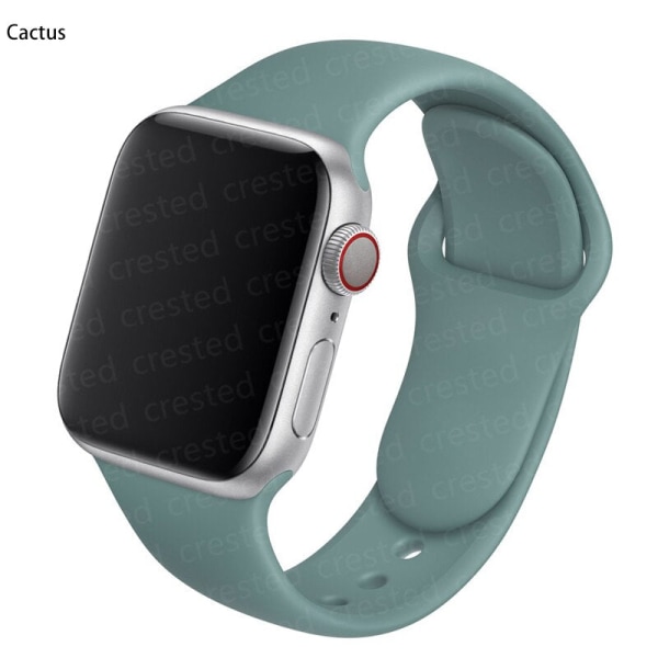 Silikonarmband för Apple Watch Band 44mm 40mm 38mm 42Mm Correa Iwatch Serie Se 6 5 4 3 Armband Apple Watch Series 7 45mm 41mm Cactus 38 40 41 mm S-M