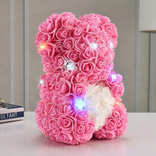 Julklapp Rosbjörn PE Skum Konstgjord Blomma Flicka Alla Hjärtans Dag Present Färgstarka Ljus Kärlek Rosbjörn White love pink bear 40cm high