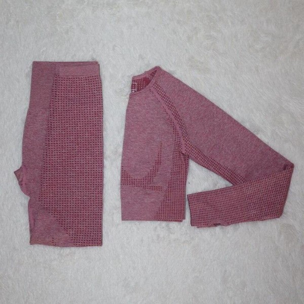 Yoga Set Träningskläder Sportset Gymkläder Träningsoverall Högmidjade Leggings För Kvinnor orange M