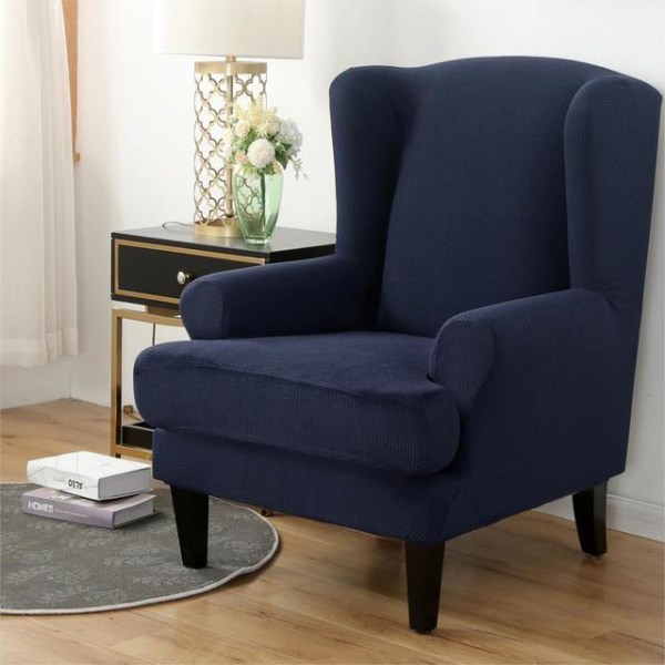 Vattentätt Sluttande Armstöd Ryggstöd Stolskydd Elastisk Fåtölj Öronlappsfåtölj Vinge Soffa Ryggstöd Stolskydd Stretch Skydd Solid color7
