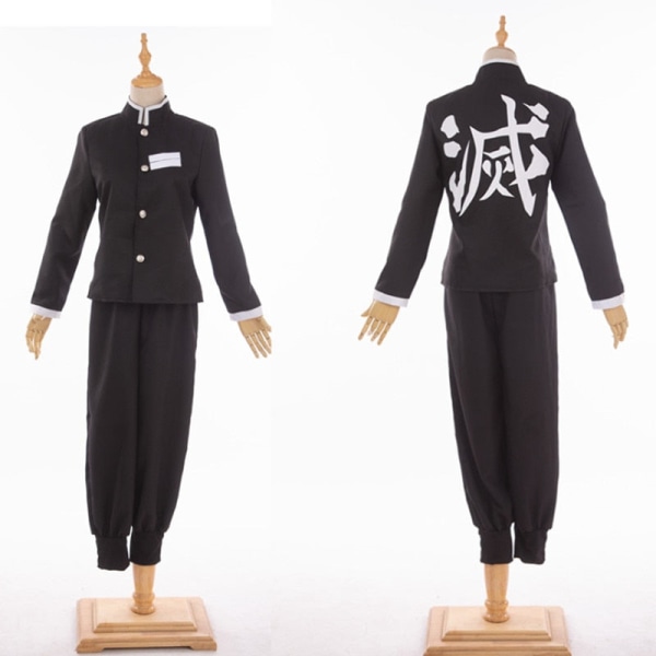 Demon Slayer Kimetsu no Yaiba Tanjirou Kamado Cosplay Kostym Kimono Kappa Halloween Party Anime Kläder Uniform Set A3 L