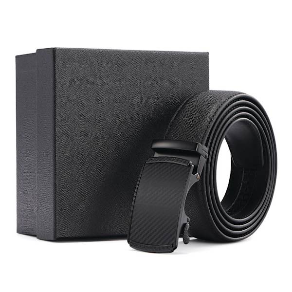 Allround Automatisk Spænde Bælte High-End Herrebælte Tilpasning black buckle 130cm