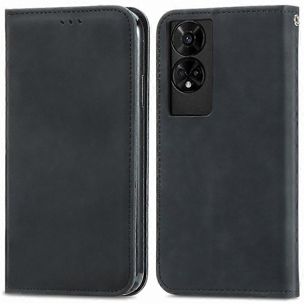 Kompatibelt Skal för TCL 50 5G, Läder med Kortfack, Magnetisk Stängning Black
