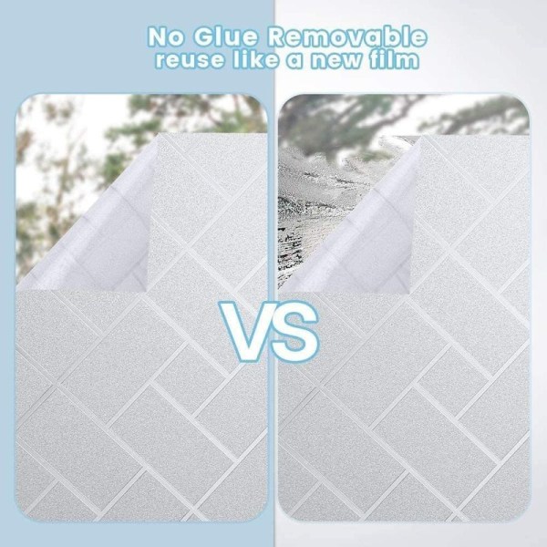 Vinduesklistermærker Glas Klistermærke Anti-kig Privatlivsfilm Den Nye PET Elektrostatisk Glas Patch Vinduesfilm Selvklæbende Frostet cobblestone 60 cm x 100 cm